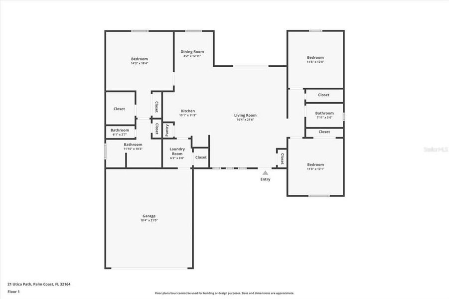 2D floor plan layout of this home in , Palm Coast, FL (Image 3). 2D floor plan layout of this home in , Palm Coast, FL (Image 3).
