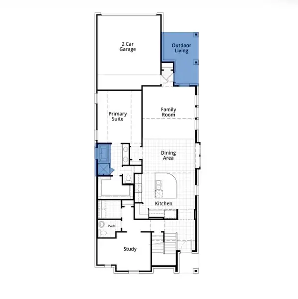 2D floor plan layout of this home in Goodland: 40ft. lots, Venus, TX (Image 4).