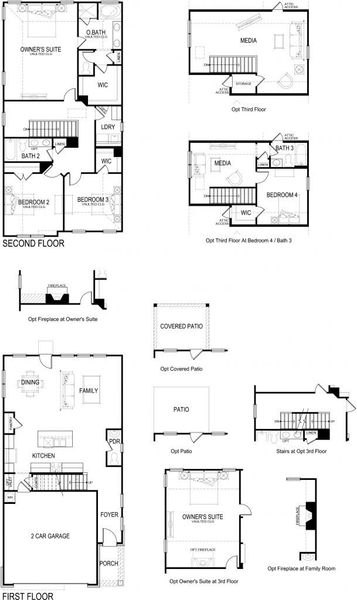 2D floor plan layout for the Waverly by Rockhaven Homes in The Retreat at Walden Park, Jonesboro, GA (Image 3).