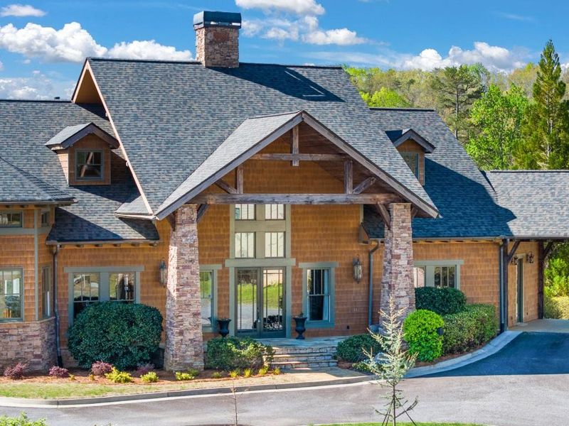 Front exterior of a new home in Mountain Park, Dahlonega, GA, highlighting curb appeal (Image 23).