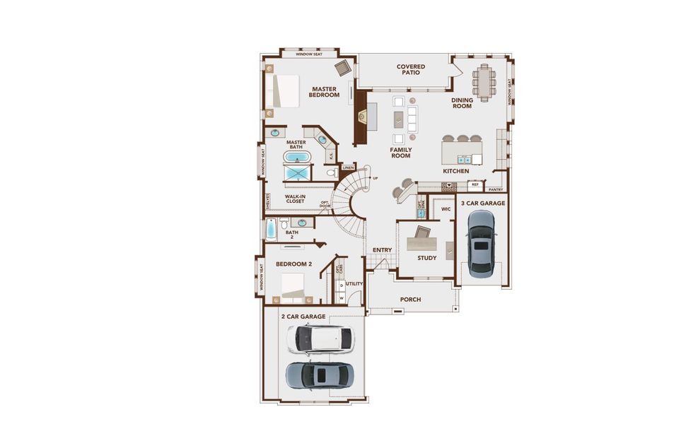 2D floor plan layout for the Grand South Pointe by Grand Homes in Ridgeline, McKinney, TX (Image 3).