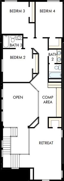 2D floor plan layout of this home in Walsh Cottage, Fort Worth, TX (Image 3).