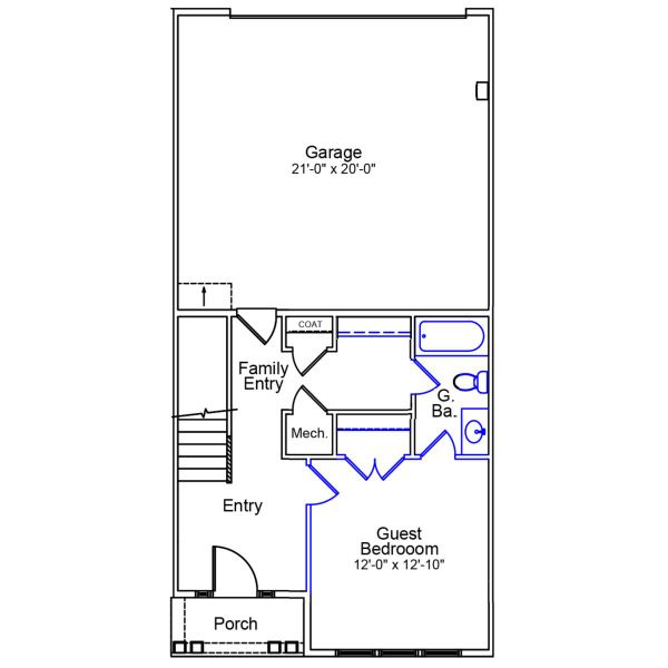 2D floor plan layout of this home in Renaissance at White Oak, Garner, NC (Image 2).