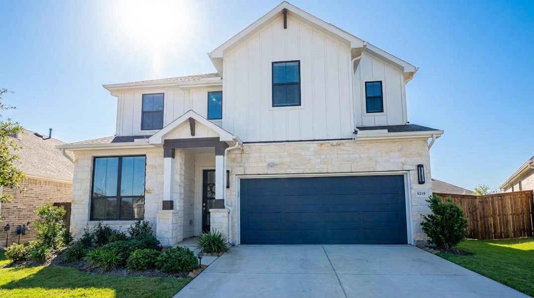Front exterior of a new home in Ellerden, Tomball, TX, highlighting curb appeal (Image 1). Front exterior of a new home in Ellerden, Tomball, TX, highlighting curb appeal (Image 1).