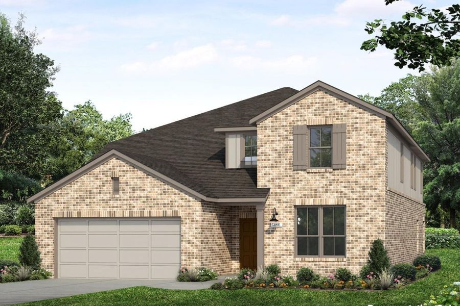 Front exterior of a new home in Grand Magnolia, Magnolia, TX, highlighting curb appeal (Image 1). Front exterior of a new home in Grand Magnolia, Magnolia, TX, highlighting curb appeal (Image 1).