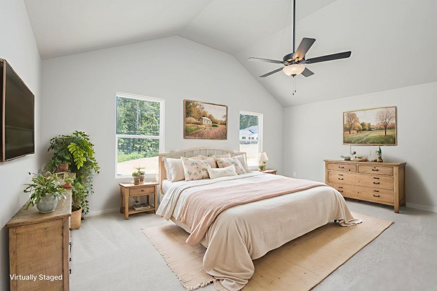 Virtually Staged Primary Bedroom