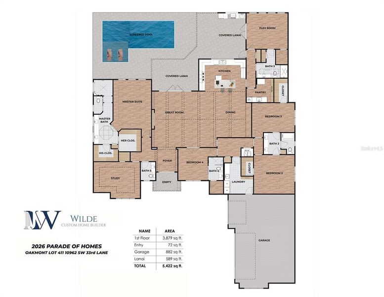 2D floor plan layout of this home in , Gainesville, FL (Image 2).