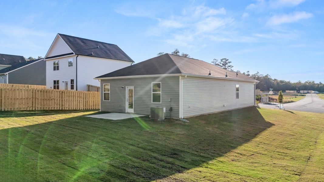 Exterior details and patio area of a home in Bellemeade Landing, Augusta (Image 4). Exterior details and patio area of a home in Bellemeade Landing, Augusta (Image 4).