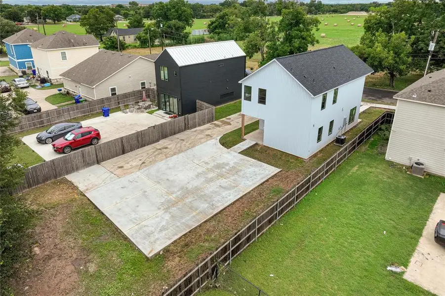 Aerial perspective of suburban area Aerial perspective of suburban area