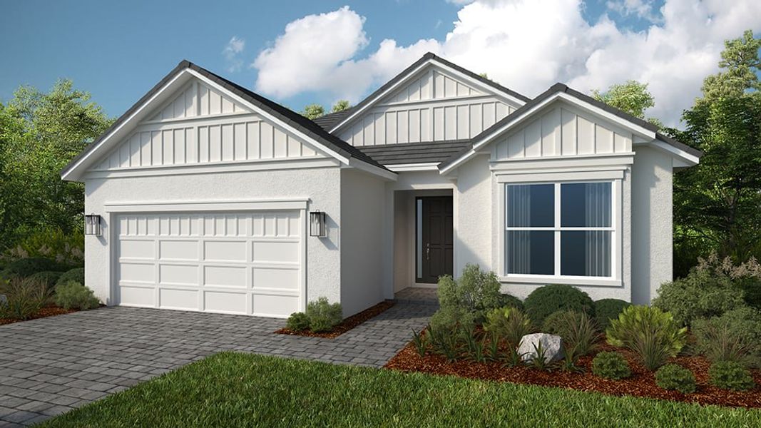 Representative exterior photo of a completed home built from the Lazio II by Taylor Morrison in Esplanade at Kingston, Estero, FL (Image 19). Representative exterior photo of a completed home built from the Lazio II by Taylor Morrison in Esplanade at Kingston, Estero, FL (Image 19).