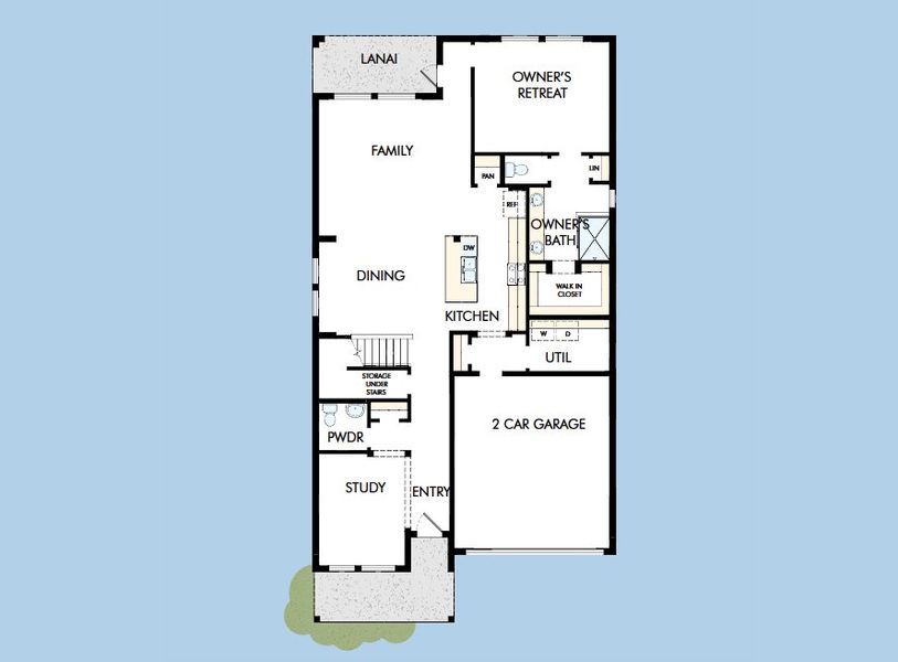 2D floor plan layout for the The Danica by David Weekley Homes in Soleta at Starkey Ranch –  Traditional Series, Odessa, FL (Image 4).