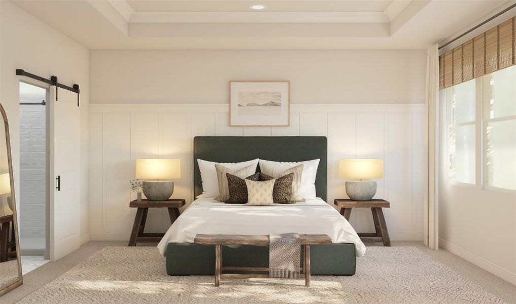 Secluded primary suite (*Artist rendering used for illustration purposes only.)