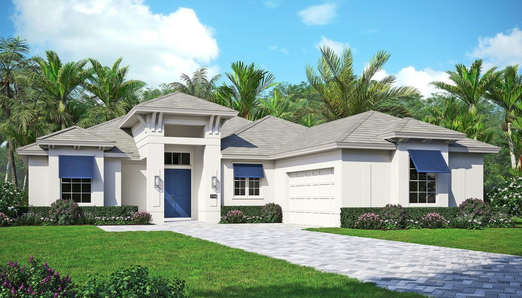2D floor plan layout for the Sage Grande by GHO Homes in Belterra, Port St. Lucie, FL (Image 10).