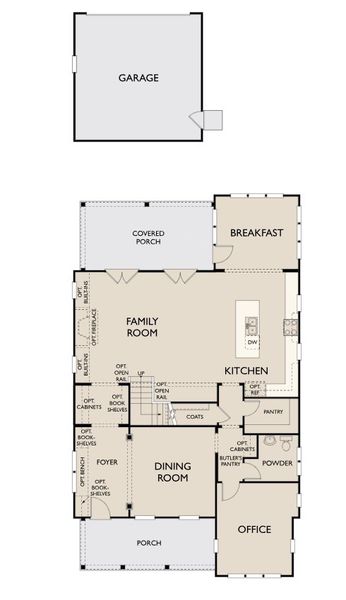 2D floor plan layout for the Shepard by Ashton Woods in Midtown at Nexton, Summerville, SC (Image 4).