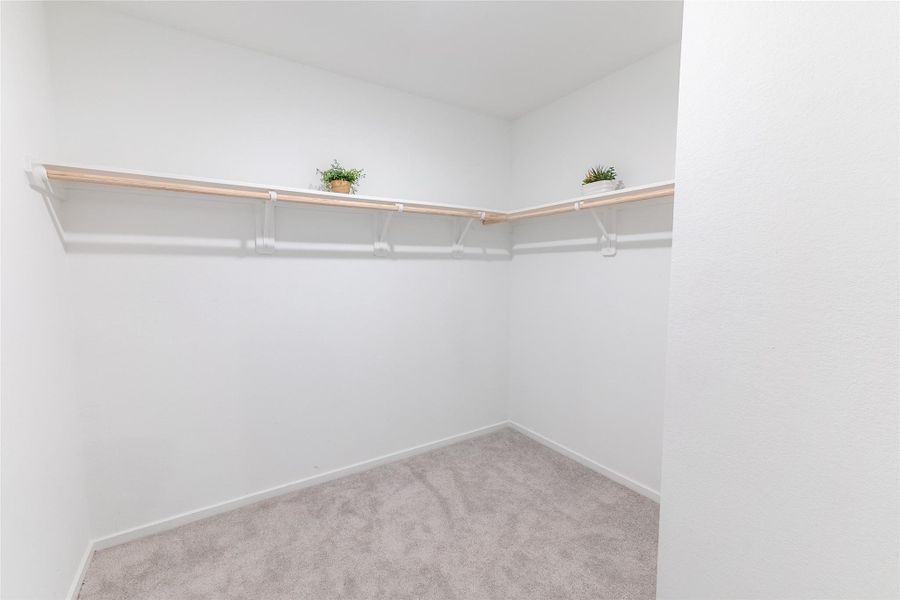 The huge walk-in closet is an added bonus of what the primary suite offers. The huge walk-in closet is an added bonus of what the primary suite offers.