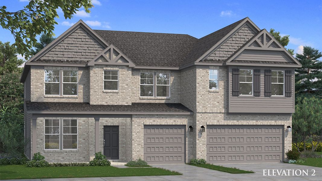 Representative exterior photo of a completed home built from the Rosemary II by DRB Homes in Adagio, Dacula, GA (Image 1).