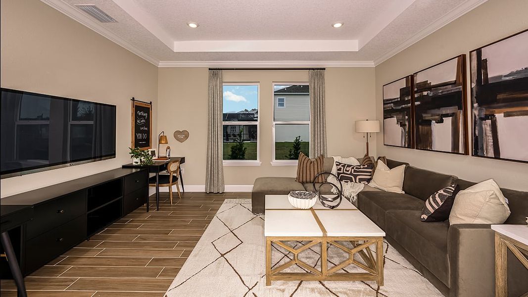 Furnished interior view inside a new home in Hammock at Two Rivers, Zephyrhills (Image 14). Furnished interior view inside a new home in Hammock at Two Rivers, Zephyrhills (Image 14).