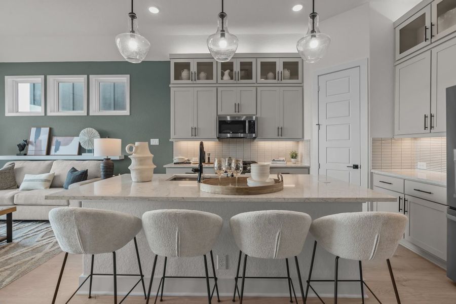 Representative furnished interior of a home built from the Delos by Chesmar Homes in Prominence Urban, San Antonio (Image 6).