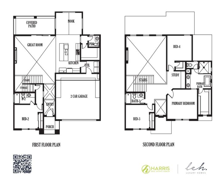 2D floor plan layout for the Sawgrass by LEH. Homes in Verdancia, El Paso, TX (Image 3).
