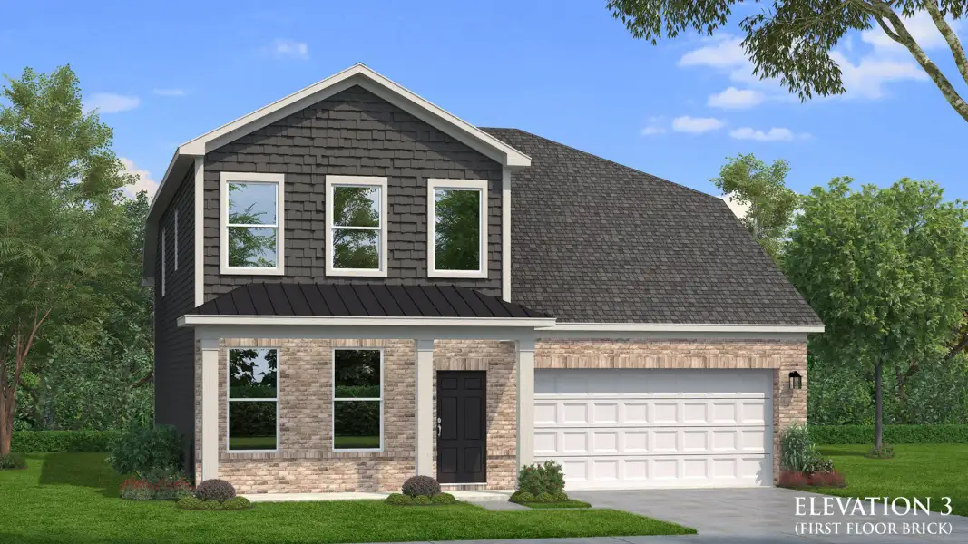 Representative exterior photo of a completed home built from the Lassiter by DRB Homes in Station Pointe Phase 2, Angier, NC (Image 26).