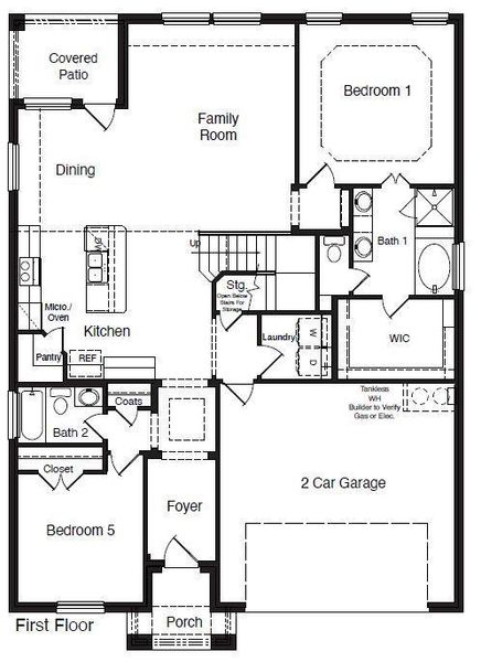 D.R. Horton's The Palm floorplan, 1st floor - All Home and community information, including pricing, included features, terms, availability and amenities, are subject to change at any time without notice or obligation. All Drawings, pictures, photographs, video, square footages, floor plans, elevations, features, colors and sizes are approximate for illustration purposes only and will vary from the homes as built.