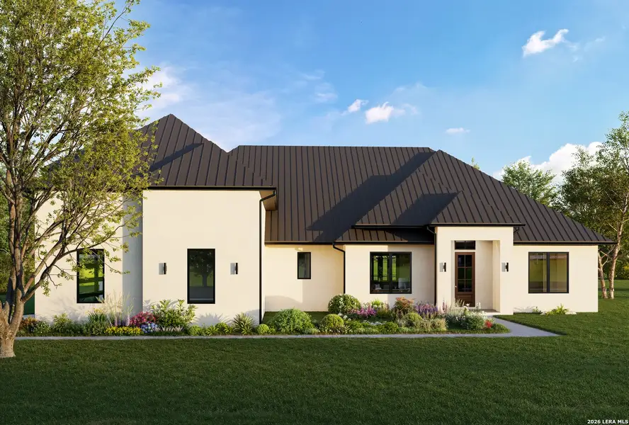 Front exterior of a new home in , Bulverde, TX, highlighting curb appeal (Image 1). Front exterior of a new home in , Bulverde, TX, highlighting curb appeal (Image 1).
