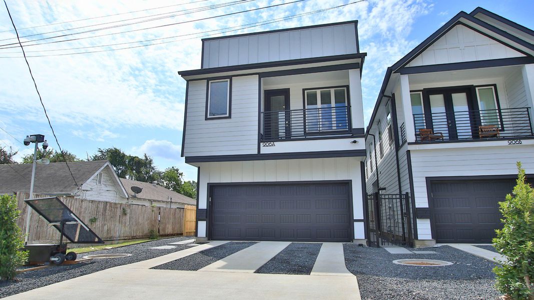 Front exterior of a new home in Shady Acres, Houston, TX, highlighting curb appeal (Image 22).