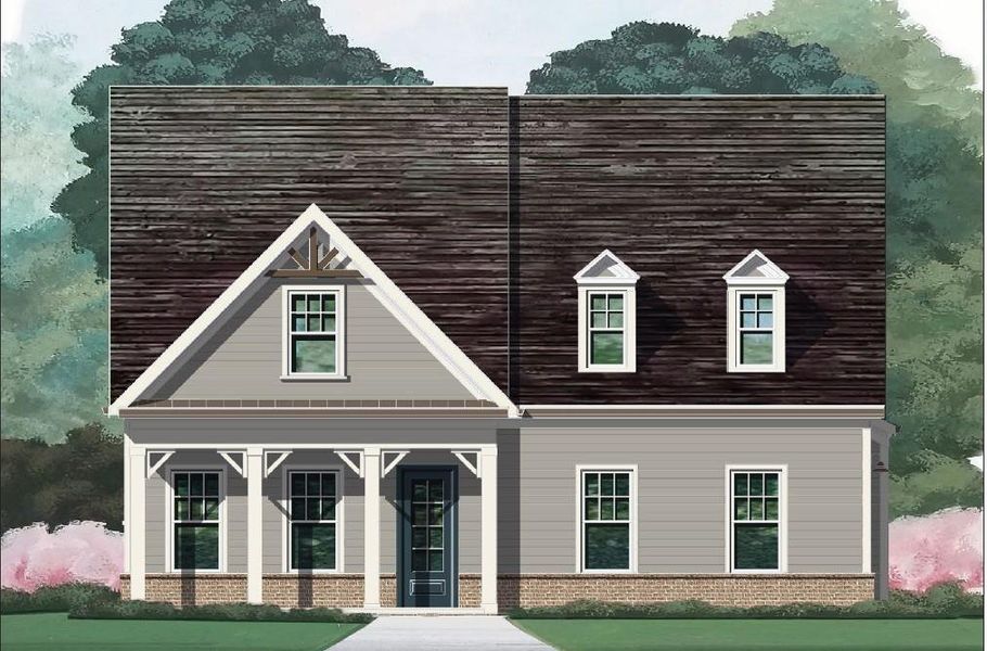 Exterior rendering of this home design in , Waleska, GA (Image 1).