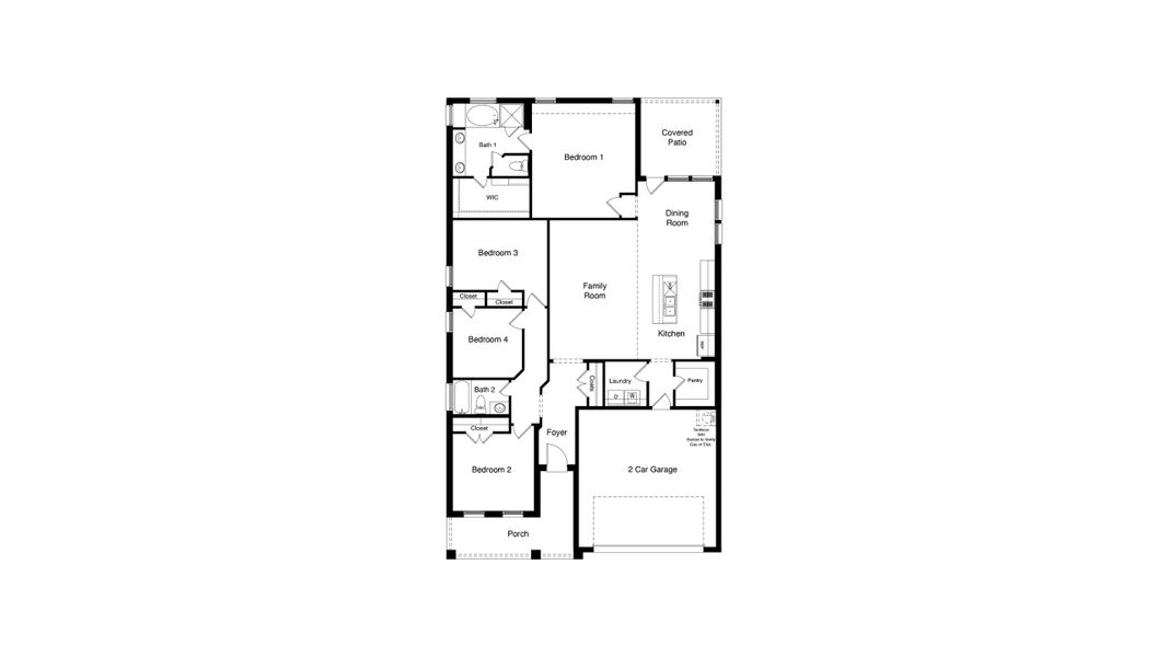 2D floor plan layout of this home in Treeline, Justin, TX (Image 4). 2D floor plan layout of this home in Treeline, Justin, TX (Image 4).