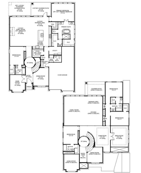 2D floor plan layout of this home in Lakes of Cane Island, Katy, TX (Image 2). 2D floor plan layout of this home in Lakes of Cane Island, Katy, TX (Image 2).