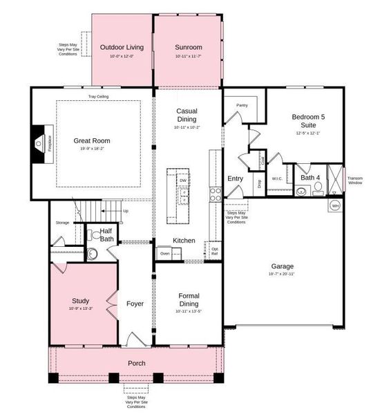 Proposed highlights include: study, transom window at first floor bathroom, tray ceiling at great room, sunroom. This is a proposed home, giving buyers the opportunity to personalize their selections.
