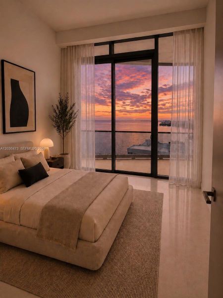 Furnished interior view inside a new home in Una Residences, Miami (Image 7).