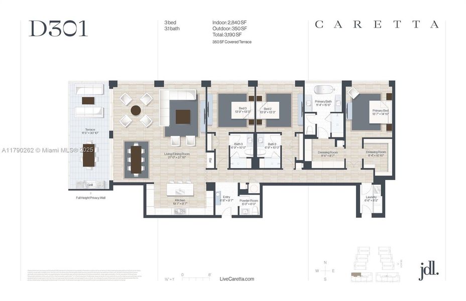 2D floor plan layout of this home in , Juno Beach, FL (Image 1).