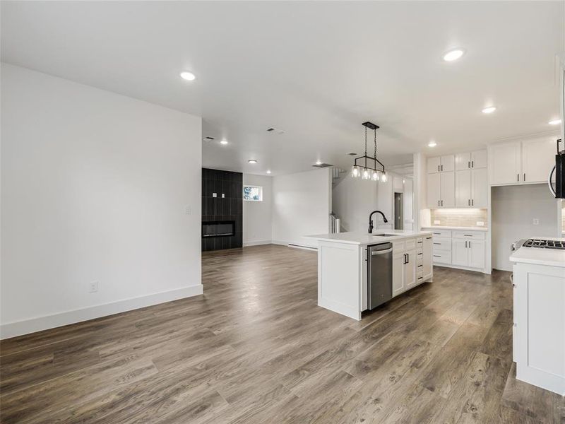 Kitchen with decorative lighting Kitchen with decorative lighting