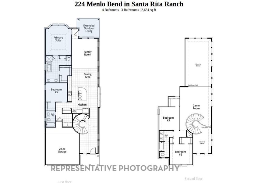 2D floor plan layout of this home in Santa Rita Ranch: 40-45ft. lots, Liberty Hill, TX (Image 2).