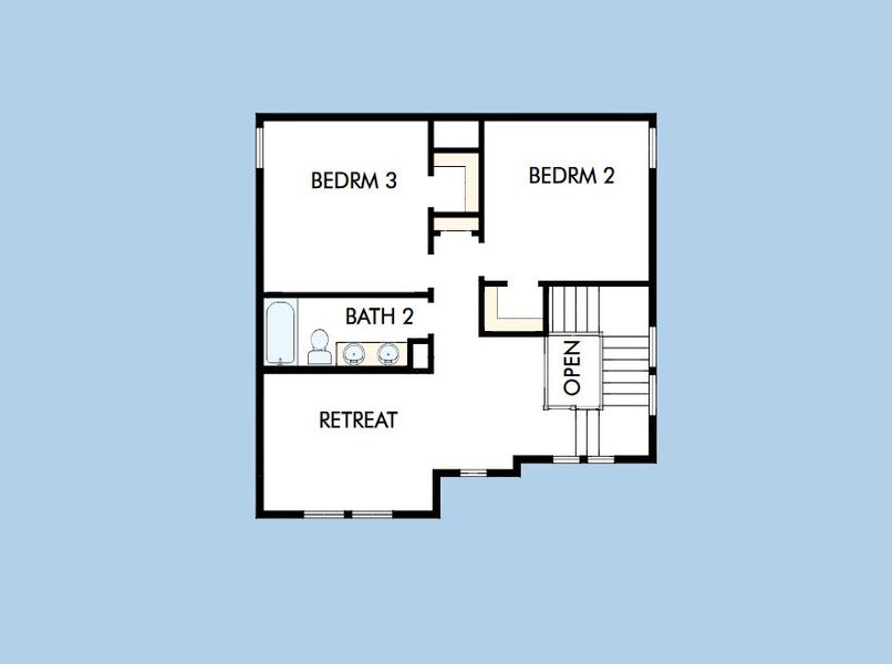2D floor plan layout for the The Melford by David Weekley Homes in Jubilee - Grove Row Collection, Hockley, TX (Image 6).