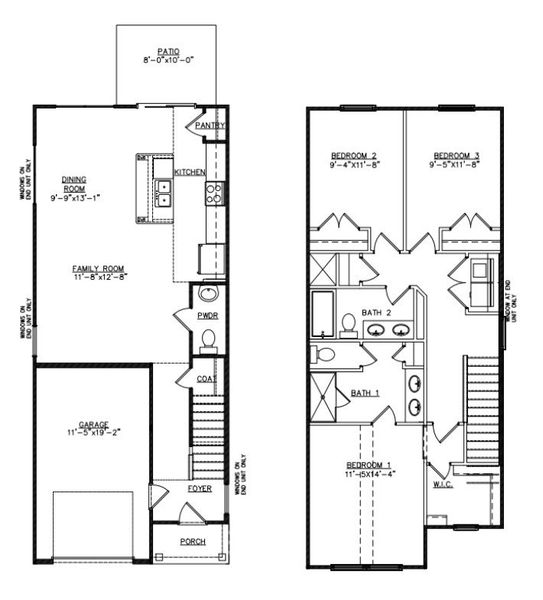 2D floor plan layout for the Denmark by D.R. Horton in Stockyard, Statesboro, GA (Image 3). 2D floor plan layout for the Denmark by D.R. Horton in Stockyard, Statesboro, GA (Image 3).