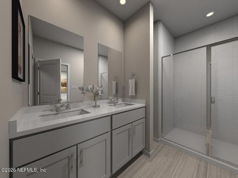 Furnished interior view inside a new home in The District at Oakleaf - The Grove, Middleburg (Image 10).