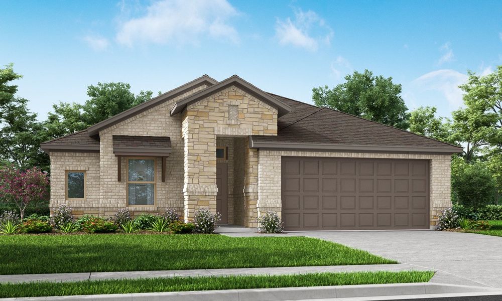 Representative exterior photo of a completed home built from the Lincoln by Impression Homes in De Berry Reserve, Royse City, TX (Image 15). Representative exterior photo of a completed home built from the Lincoln by Impression Homes in De Berry Reserve, Royse City, TX (Image 15).