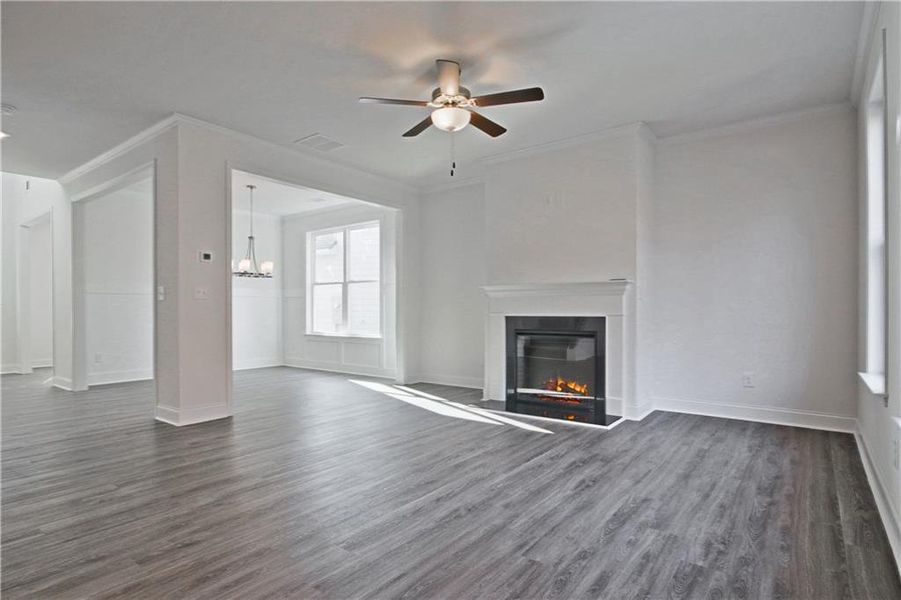 Spacious, unfurnished interior of a new home in Clark Farms, Flowery Branch (Image 16). Spacious, unfurnished interior of a new home in Clark Farms, Flowery Branch (Image 16).