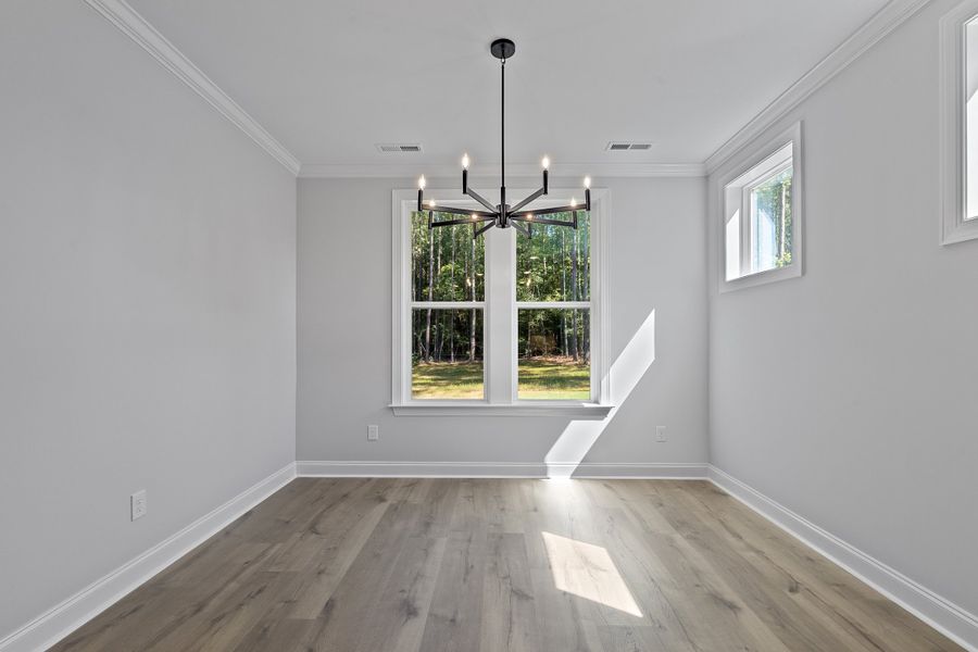 Representative unfurnished interior of a home built from the The Bradley by RobuckHomes in Baylee Ridge, Selma (Image 154). Representative unfurnished interior of a home built from the The Bradley by RobuckHomes in Baylee Ridge, Selma (Image 154).