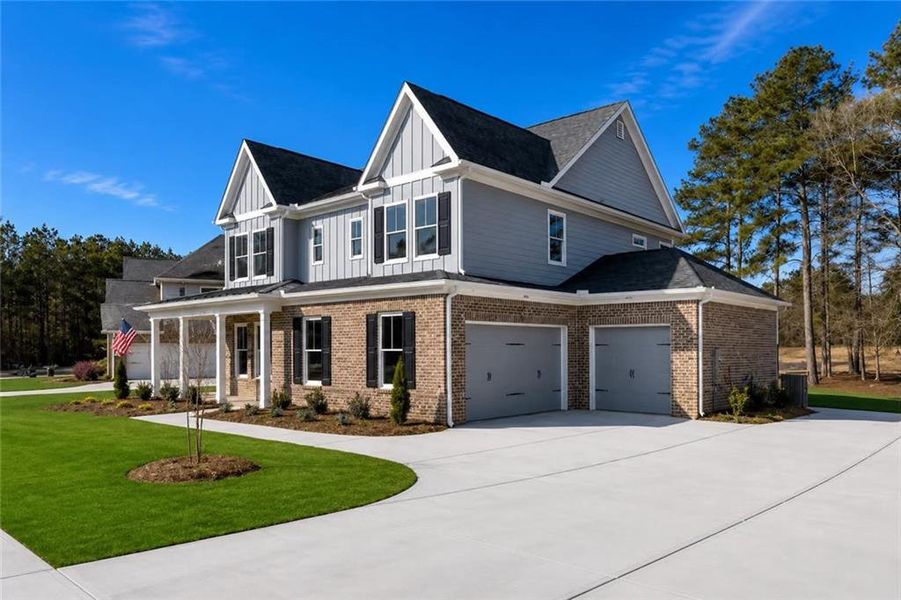 Front exterior of a new home in , Villa Rica, GA, highlighting curb appeal (Image 27). Front exterior of a new home in , Villa Rica, GA, highlighting curb appeal (Image 27).