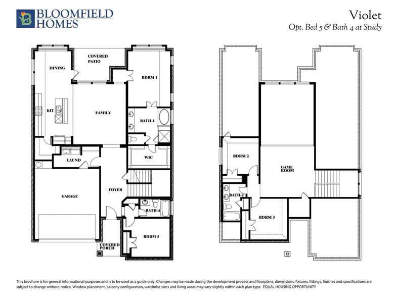 Violet Opt Bed 5/Bath 4 at Study Floor Plan