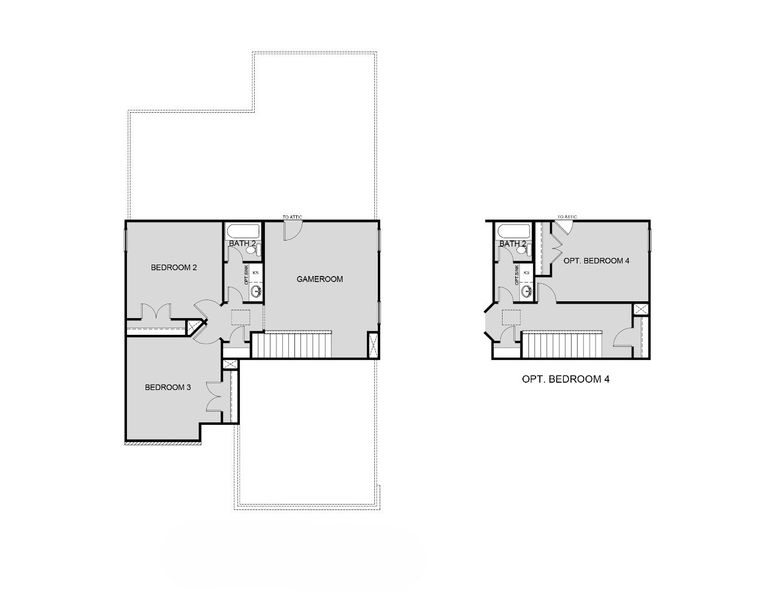 2D floor plan layout for the The Salerno by Legend Homes in Rocky Creek Crossing, Crowley, TX (Image 3).