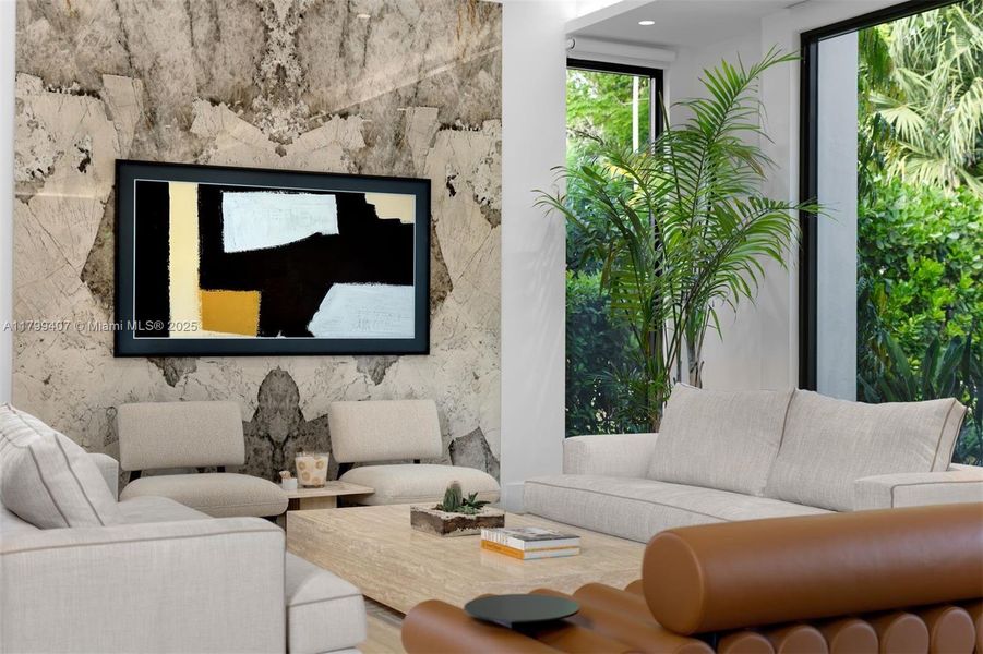 Furnished interior view inside a new home in , Miami (Image 50).