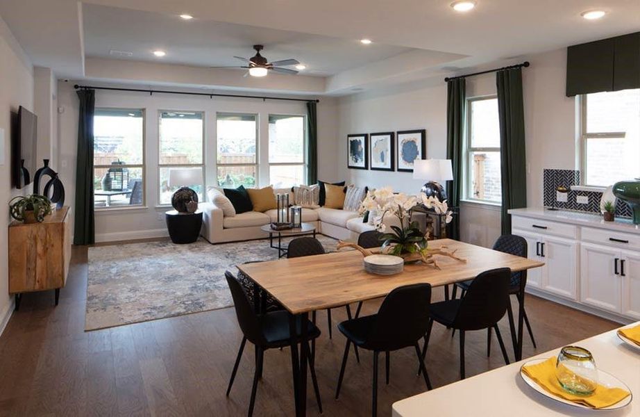 Furnished interior view inside a new home in South Oak 50s, Lakewood Village (Image 18). Furnished interior view inside a new home in South Oak 50s, Lakewood Village (Image 18).