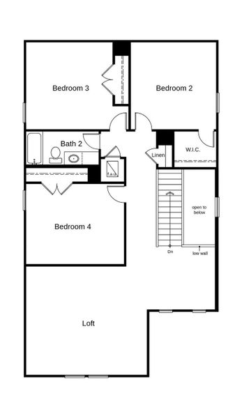 2D floor plan layout of this home in Sonterra - Cool Water, Jarrell, TX (Image 4).