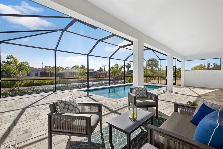 Exterior details and patio area of a home in Cape Coral, Cape Coral (Image 2). Exterior details and patio area of a home in Cape Coral, Cape Coral (Image 2).