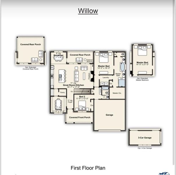 2D floor plan layout of this home in White Oak, Arlington, TN (Image 3). 2D floor plan layout of this home in White Oak, Arlington, TN (Image 3).