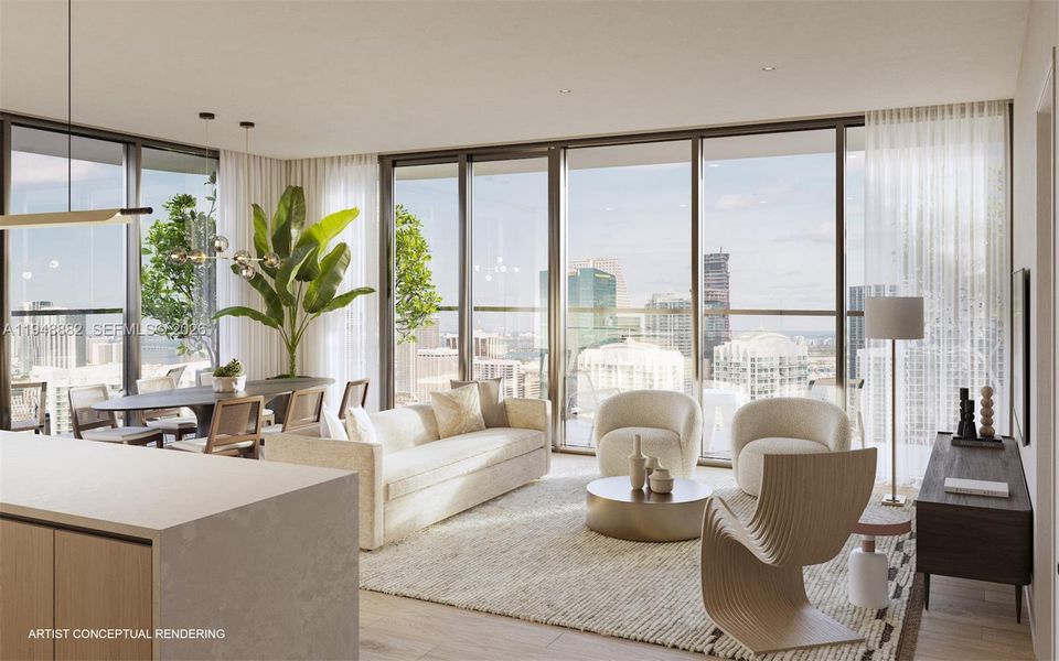 Furnished interior view inside a new home in , Miami (Image 6).